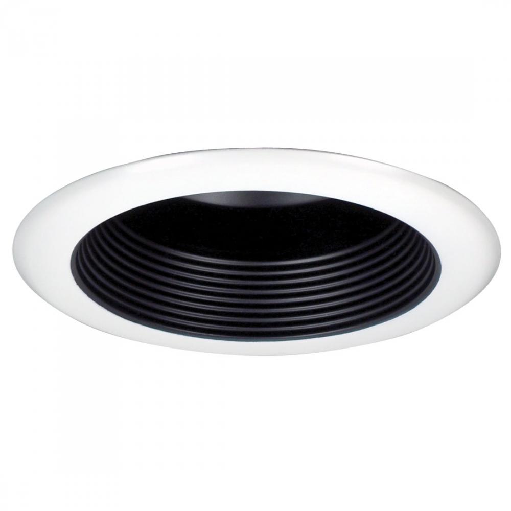 5" Baffle Splay Trim w/ Flange, Black/White