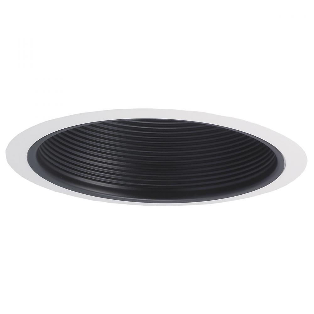 6" Stepped Baffle w/ Plastic Ring, Black/White