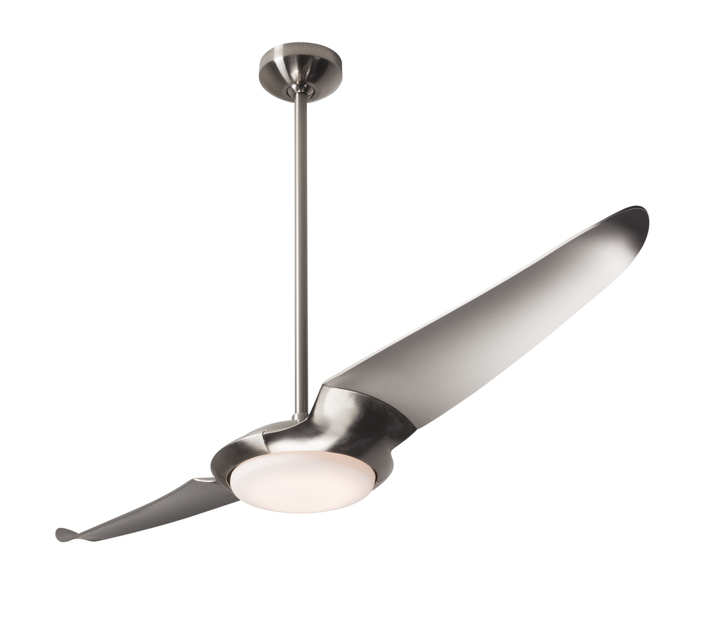 IC/Air (2 Blade ) Fan; Bright Nickel Finish; 56" Dark Blades; 20W LED; Wall/Remote Combo Control