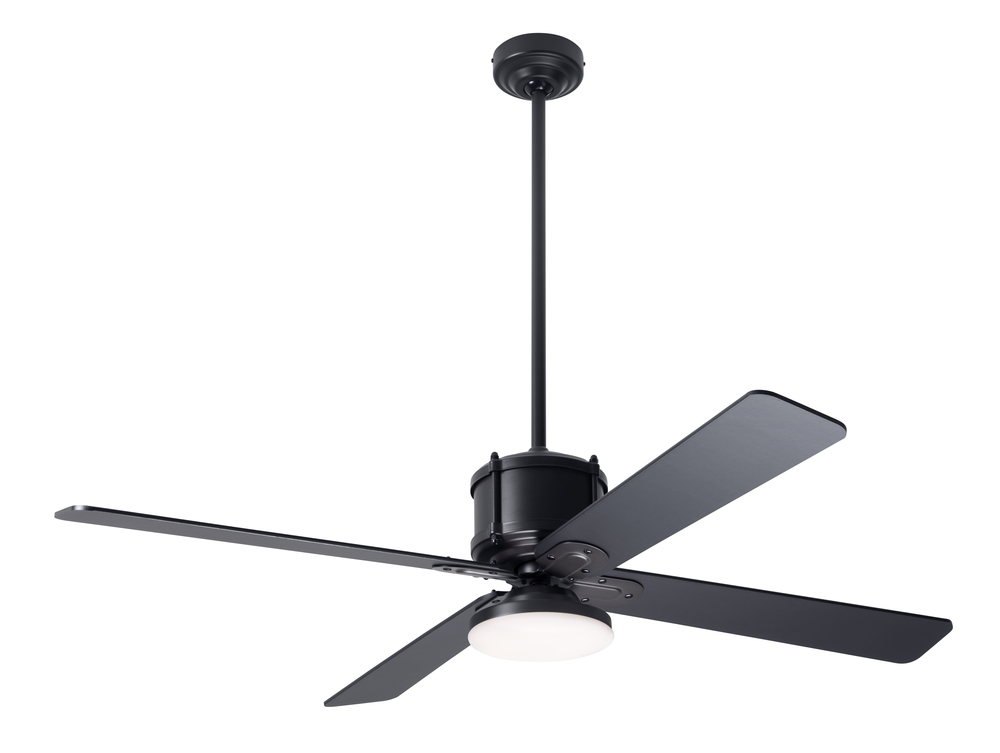 Industry DC Fan; Dark Bronze Finish; 50" Black Blades; 20W LED Open; Wall/Remote Combo Control