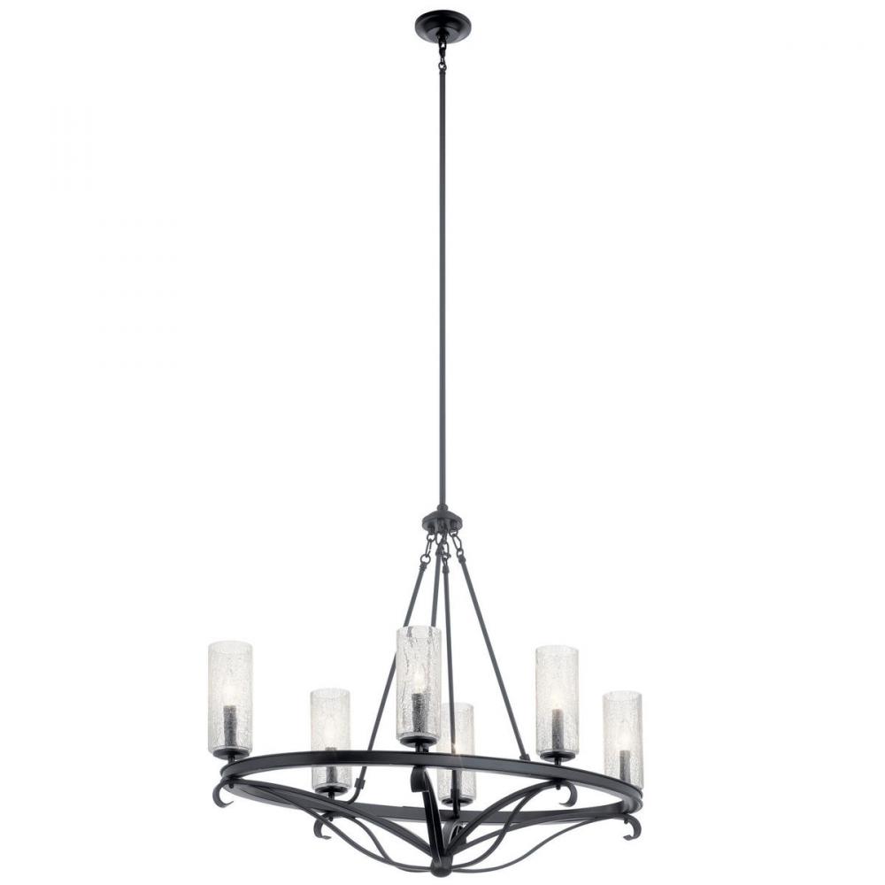 Krysia™ 6 Light Oval Chandelier Black