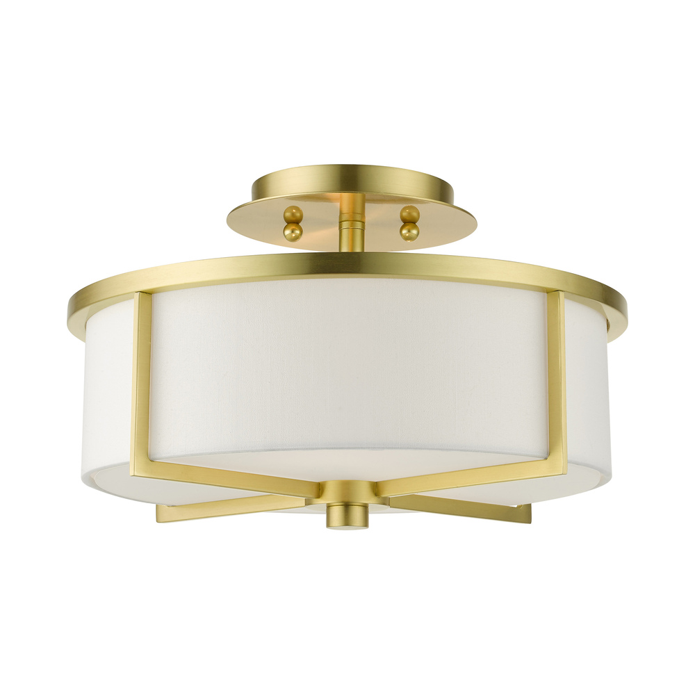 2 Lt Satin Brass  Semi Flush