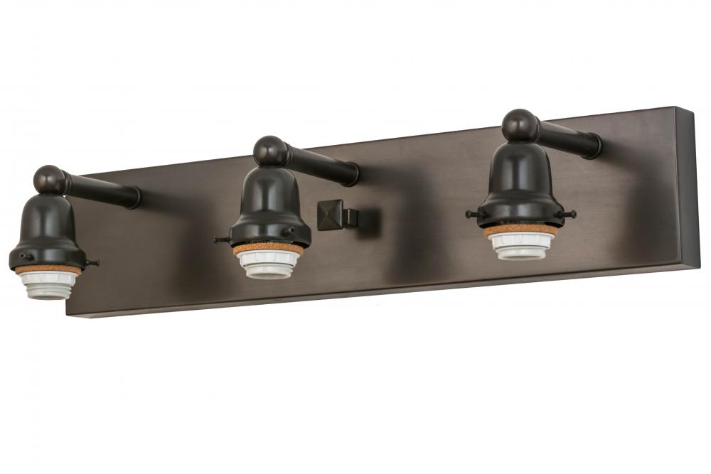 24"W Craftsman Brown on Brass 3 LT Vanity Hardware