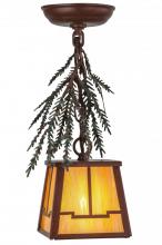 Meyda Green 145280 - 5.5"Sq Pine Branch Valley View Mini Pendant