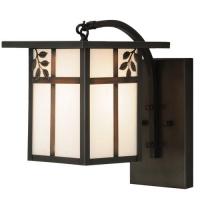 Meyda Green 53710 - 9"W Hyde Park Sprig Curved Arm Wall Sconce