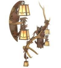 Meyda Green 82834 - 46" Wide Antlers Elk 3 Light Wall Sconce