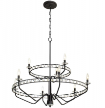 Varaluz 363C09CB - Monroe 9-Lt 2-Tier Chandelier - Carbon