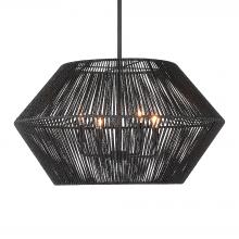 Uttermost 21589 - Suva 4 Light Black Rope Pendant