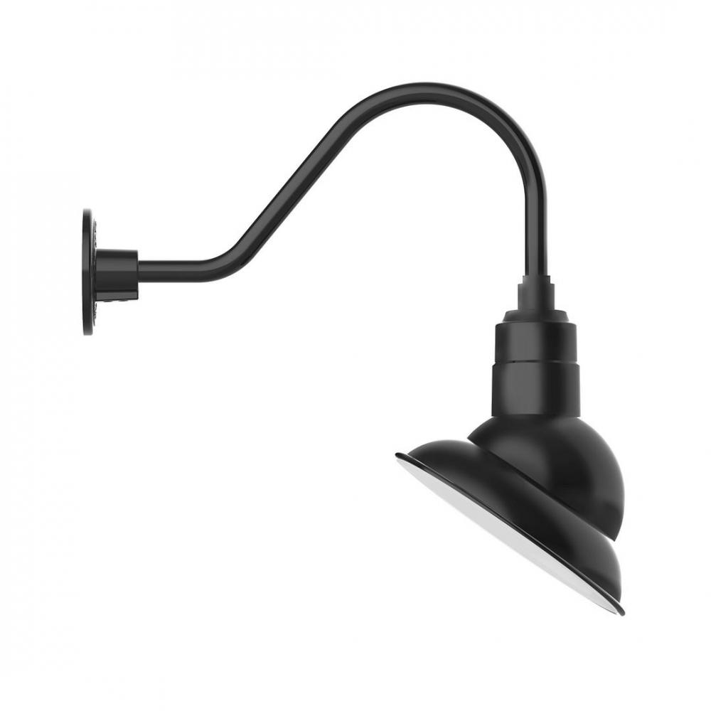 10" Emblem shade LED Gooseneck Wall mount with swivel, Black