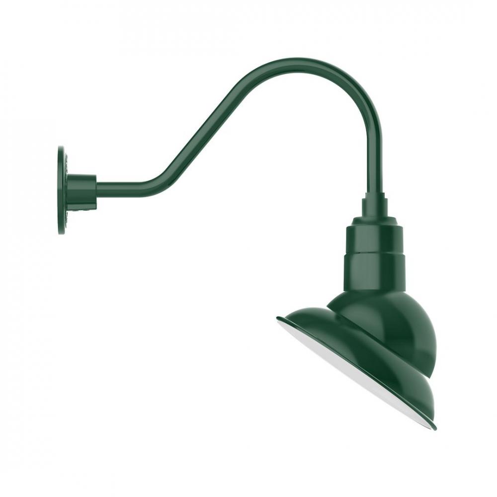 10" Emblem shade LED Gooseneck Wall mount, Forest Green