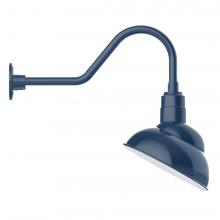 Montclair Light Works GNB121-50-S03-L12 - 12" Emblem shade LED Gooseneck Wall mount with swivel, Navy