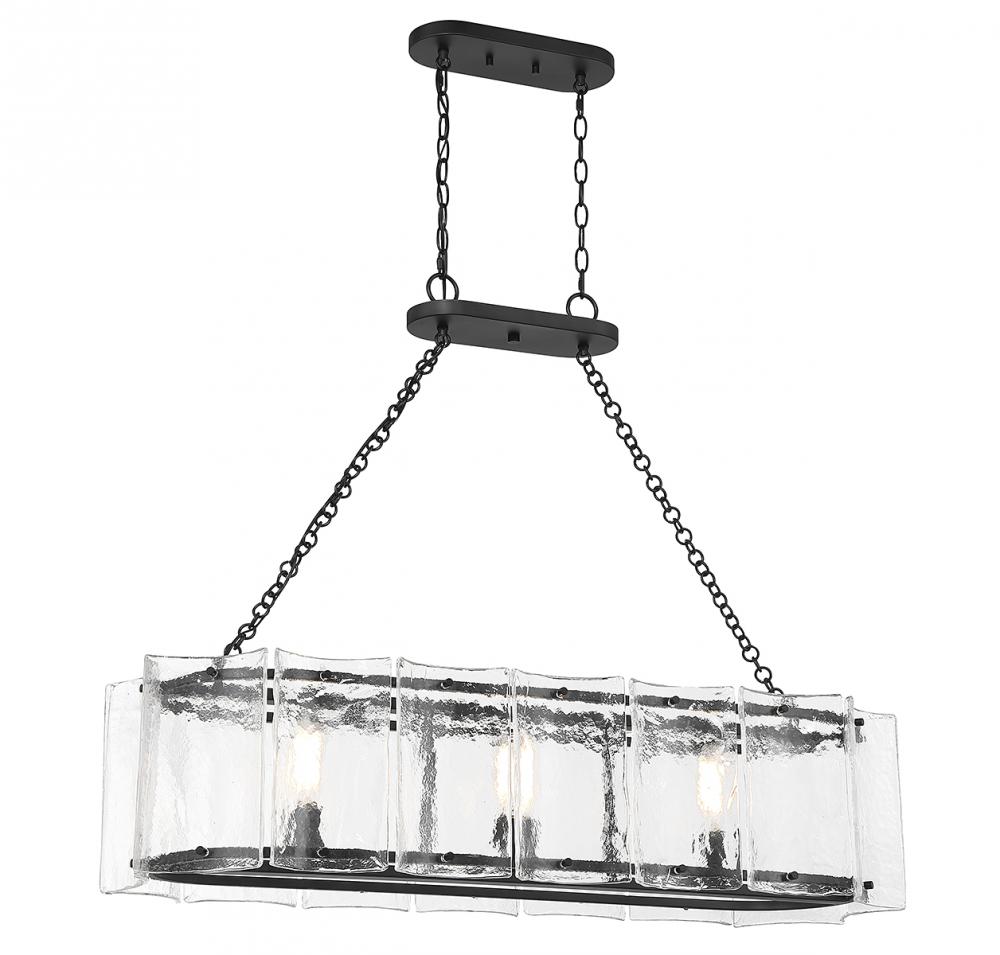 Genry 3-Light Linear Chandelier in Matte Black