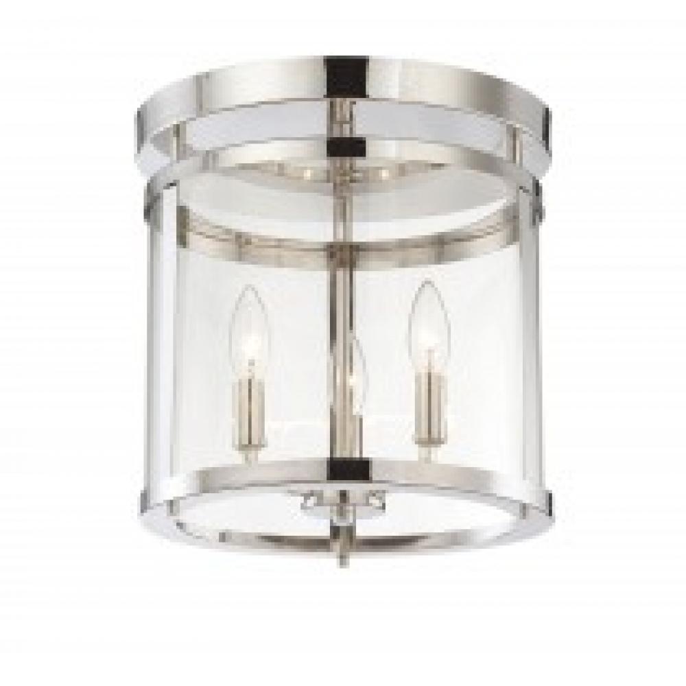 Penrose 3-Light Ceiling Light in Polished Nickel