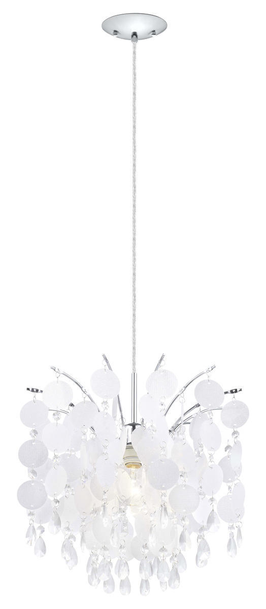 1x100W Chandelier w/ Chrome Finish & Glitter Teflon Glass & Crystals