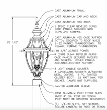 Hanover Lantern B13430 - Augusta Medium