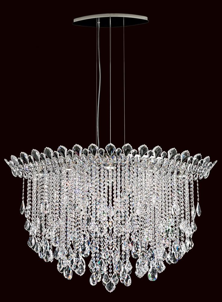 Trilliane Strands 8 Light 120V Pendant in Polished Stainless Steel with Clear Radiance Crystal