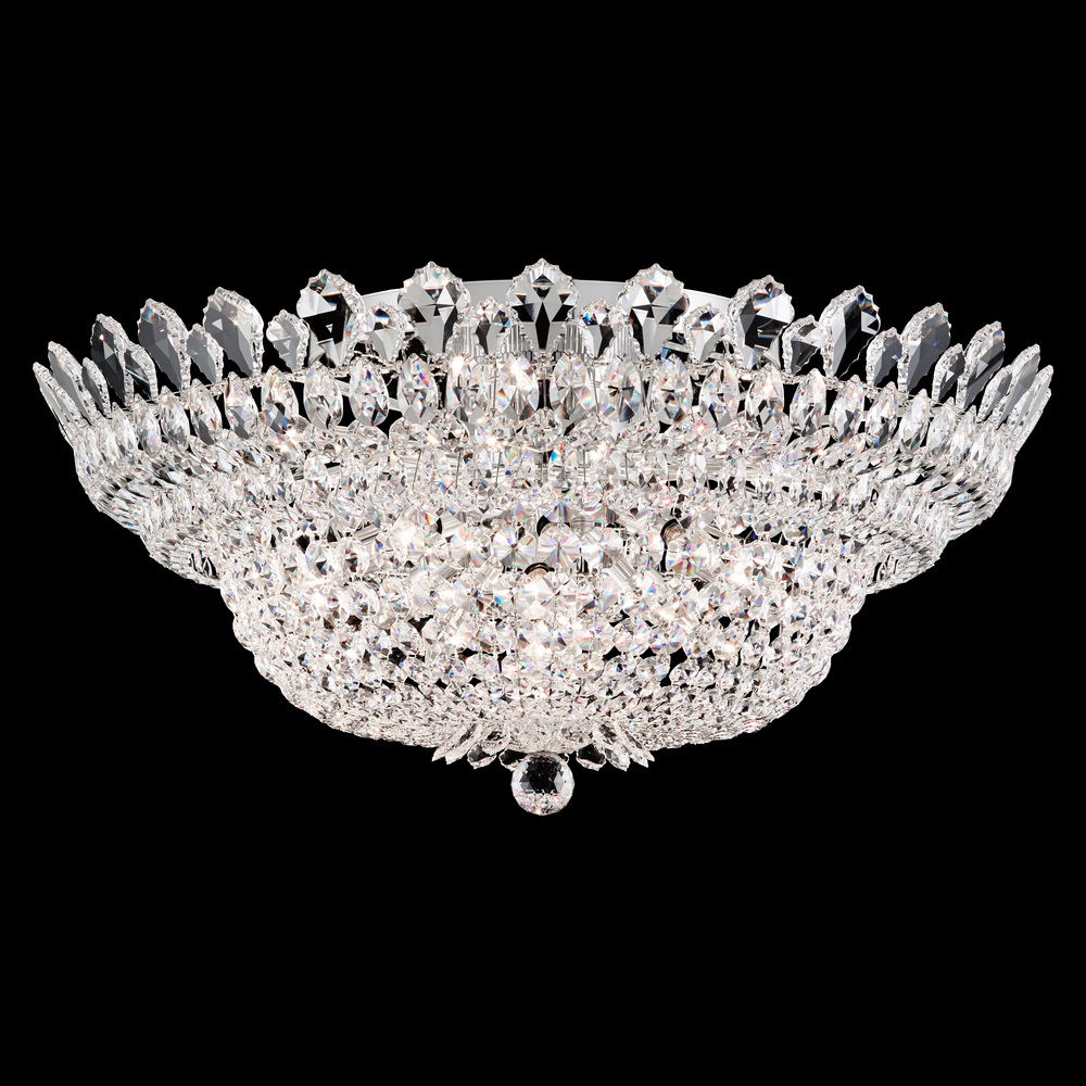 Trilliane 23 Light 120V Flush Mount in Polished Stainless Steel with Clear Radiance Crystal