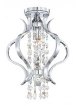 Crystorama 1570-CH-MWP_CEILING - Crystorama Flow 1 Light Clear Crystal Chrome Semi-Flush