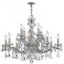 Crystorama 4379-CH-CL-S - Maria Theresa 12 Light Clear Crystal Chrome Chandelier