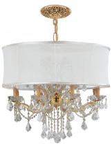 Crystorama 4489-GD-SMW-CLQ - Brentwood 12 Light Drum Shade Gold Chandelier - Spectra