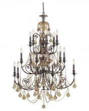 Crystorama 5117-EB-GT-MWP - Regis 18 Light Golden Teak Crystal Bronze Chandelier