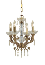 Crystorama 5174-AG-CL-S - Crystorama Regal 4 Light Clear Swarovski Strass Crystal Brass Mini Chandelier