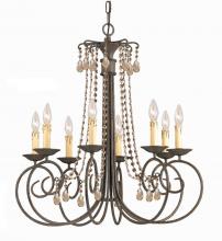 Crystorama 5208-DR-GTS - Crystorama Soho 8 Light Golden Teak Swarovski Strass Crystal Chandelier