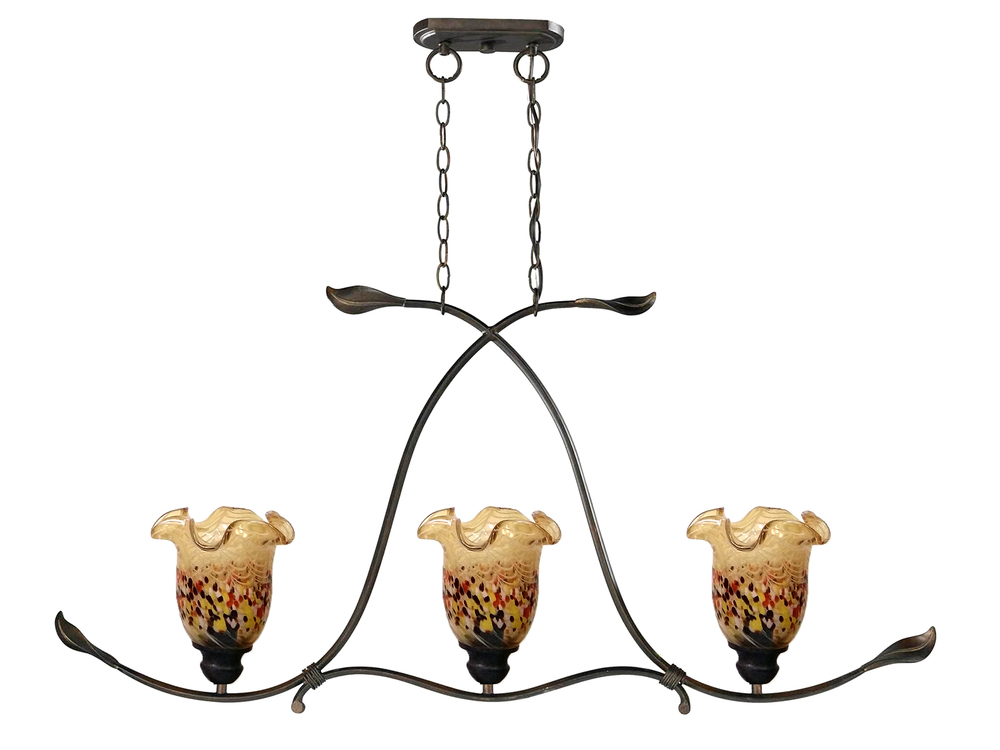 Luster 3-Light Hand Blown Art Glass Hanging Fixture