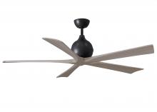 Matthews Fan Company IR5-BK-GA-60 - Irene-5 five-blade paddle fan in Matte Black finish with 60" with gray ash blades.