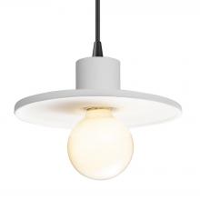 Justice Design Group CER-6325-WHT-MBLK-BKCD - Saucer Pendant