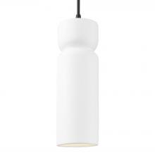 Justice Design Group CER-6510-WHT-MBLK-BKCD - Tall Hourglass Pendant