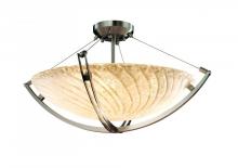 Justice Design Group GLA-9722-35-WHTW-DBRZ - 24" Pendant Bowl w/ Crossbar