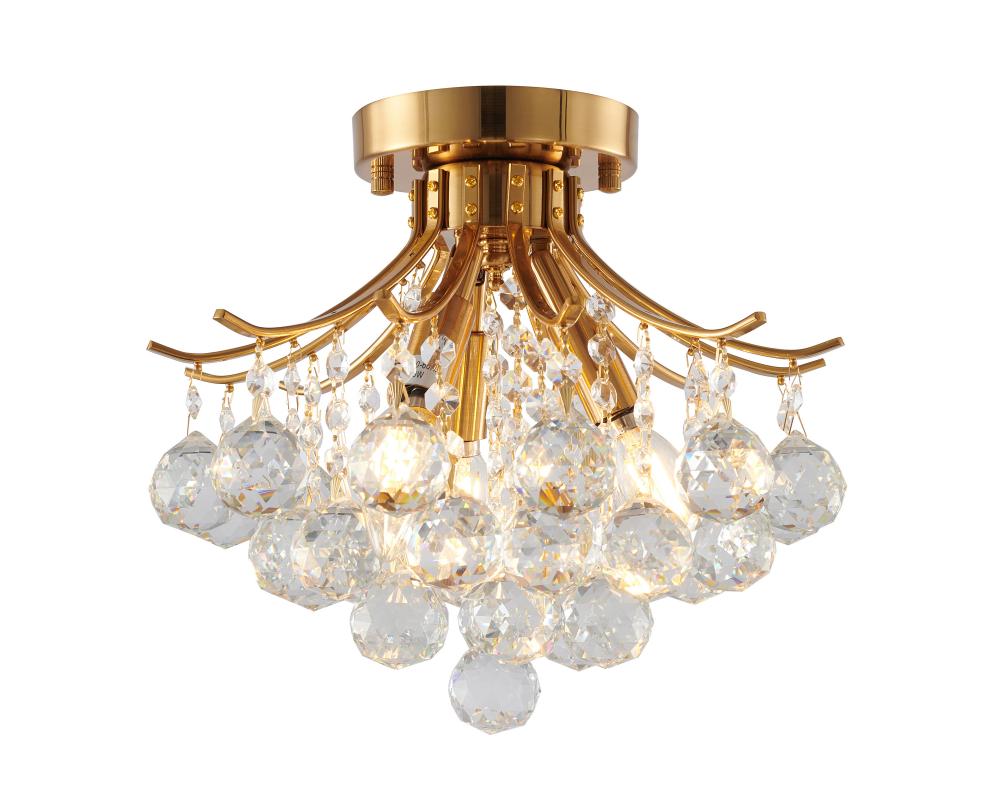 Semi Flush Mount Metal & Crystal