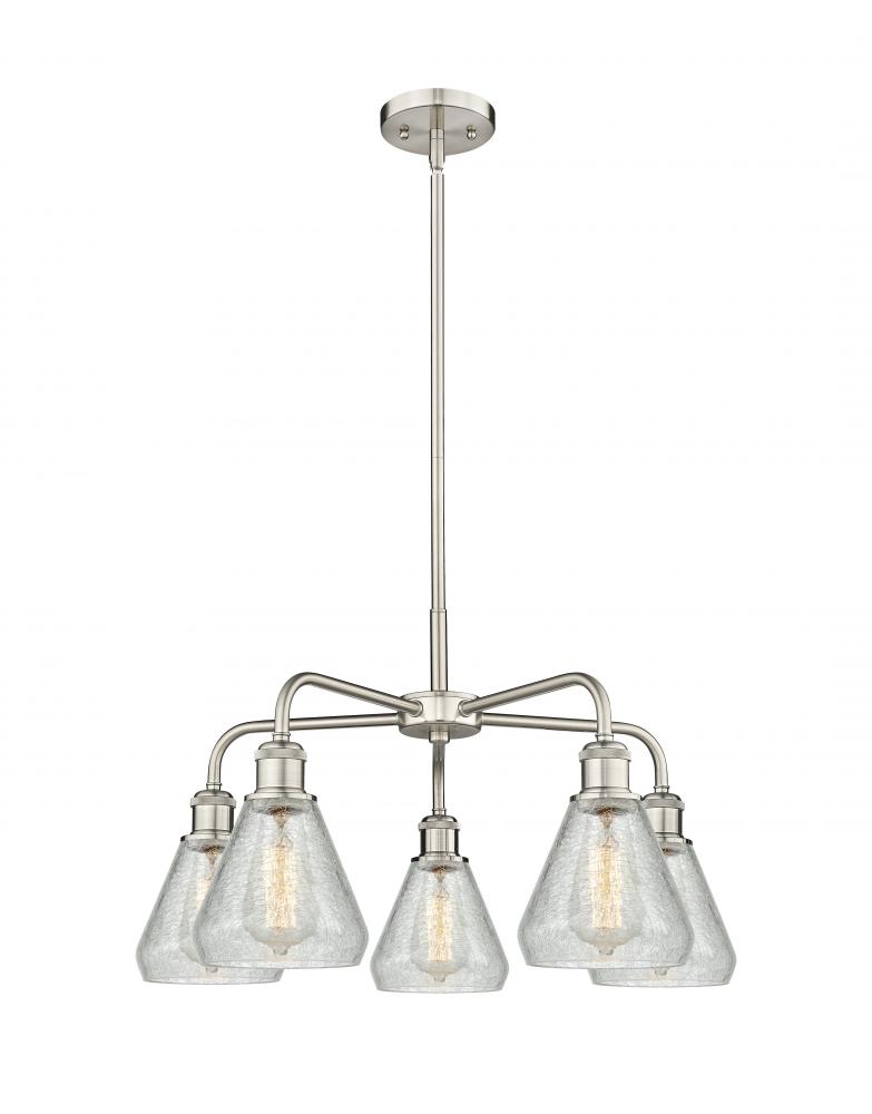 Conesus - 5 Light - 24 inch - Satin Nickel - Chandelier