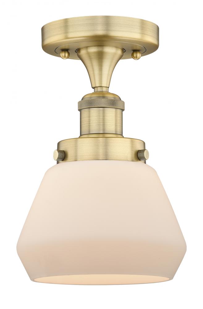 Fulton - 1 Light - 7 inch - Brushed Brass - Semi-Flush Mount