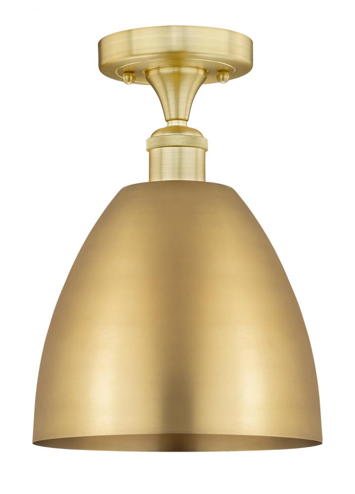 Bristol - 1 Light - 9 inch - Satin Gold - Semi-Flush Mount