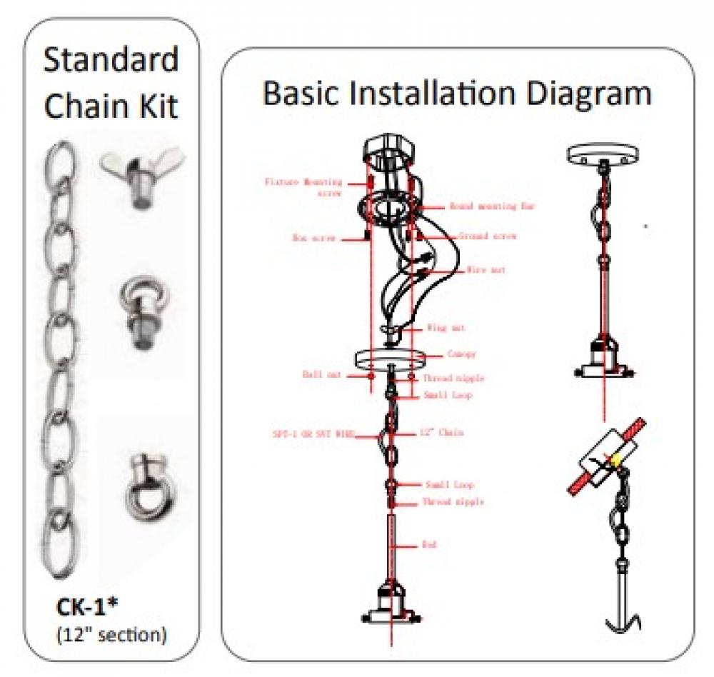 Chain Conversion Kit - 12 inch - Brushed Satin Nickel