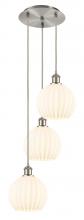 Innovations Lighting 113B-3P-SN-G1217-8WV - White Venetian - 3 Light - 15 inch - Brushed Satin Nickel - Cord Hung - Multi Pendant