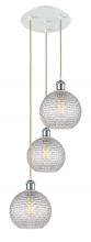 Innovations Lighting 113B-3P-WPC-G122C-8CL - Athens - 3 Light - 15 inch - White Polished Chrome - Cord Hung - Multi Pendant