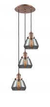 Innovations Lighting 113F-3P-AC-G173 - Fulton - 3 Light - 14 inch - Antique Copper - Cord hung - Multi Pendant