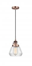 Innovations Lighting 201CSW-AC-G172-LED - Fulton - 1 Light - 7 inch - Antique Copper - Cord hung - Mini Pendant