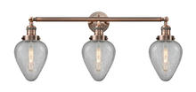 Innovations Lighting 205-AC-G165-LED - Geneseo - 3 Light - 32 inch - Antique Copper - Bath Vanity Light