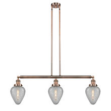 Innovations Lighting 213-AC-G165-LED - Geneseo - 3 Light - 38 inch - Antique Copper - Stem Hung - Island Light