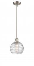  516-1S-SN-G1213-8 - Athens Deco Swirl - 1 Light - 8 inch - Brushed Satin Nickel - Mini Pendant