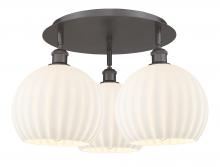 Innovations Lighting 516-3C-OB-G1217-10WV - White Venetian - 3 Light - 22 inch - Oil Rubbed Bronze - Flush Mount