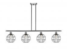 Innovations Lighting 516-4I-SN-CE-8-BK - Lake Placid - 4 Light - 48 inch - Brushed Satin Nickel - Stem Hung - Island Light