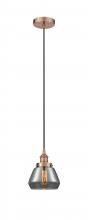 Innovations Lighting 616-1PH-AC-G173-LED - Fulton - 1 Light - 7 inch - Antique Copper - Cord hung - Mini Pendant