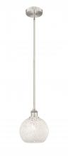 Innovations Lighting 616-1S-SN-G1216-8WM - White Mouchette - 1 Light - 8 inch - Brushed Satin Nickel - Stem Hung - Mini Pendant