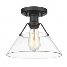 Golden 3306-FM BLK-CLR - Orwell BLK Flush Mount in Matte Black with Clear Glass