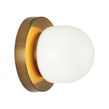 Matteo Lighting S14501AG - 1 LT D3.6" "PIZZAZ" WALL SCONCE IRON+ALUMINUM-AG-OPAL GLASS G9 LED 5W